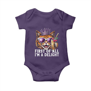 First Of All Im A Delight Princess Cat Quote Baby Onesie Sci-Fi Book Lover Gift TS12 Purple Print Your Wear