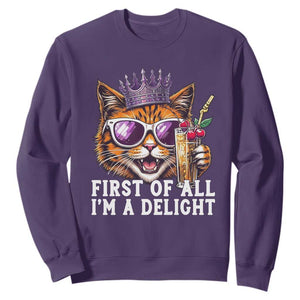 First Of All Im A Delight Princess Cat Quote Sweatshirt Sci-Fi Book Lover Gift TS12 Purple Print Your Wear