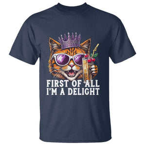 First Of All Im A Delight Princess Cat Quote T Shirt Sci-Fi Book Lover Gift TS12 Navy Print Your Wear