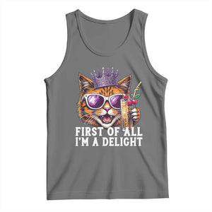 First Of All Im A Delight Princess Cat Quote Tank Top Sci-Fi Book Lover Gift TS12 Black Heather Print Your Wear