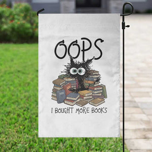 Funny Black Cat Bookworm Gift Garden Flag Oops I Bought More Books