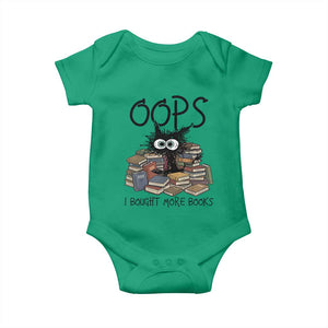 Funny Black Cat Bookworm Gift Baby Onesie Oops I Bought More Books