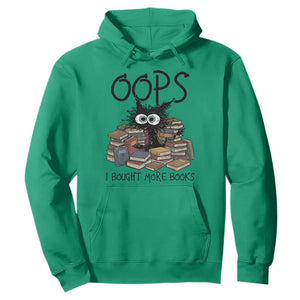Funny Black Cat Bookworm Gift Hoodie Oops I Bought More Books