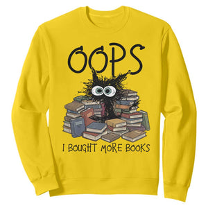Funny Black Cat Bookworm Gift Sweatshirt Oops I Bought More Books