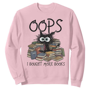 Funny Black Cat Bookworm Gift Sweatshirt Oops I Bought More Books