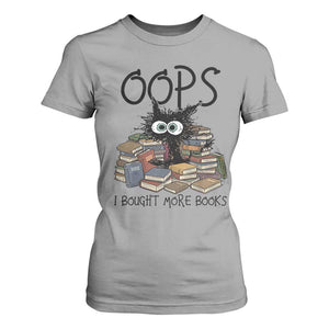 Funny Black Cat Bookworm Gift T Shirt For Women Oops I Bought More Books