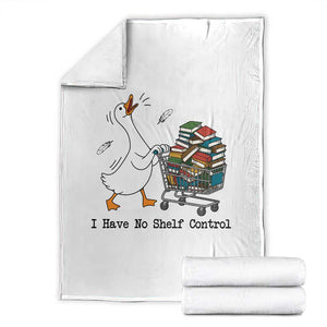 Funny Goose Book Lover Throw Blanket I Have No Shelf Control
