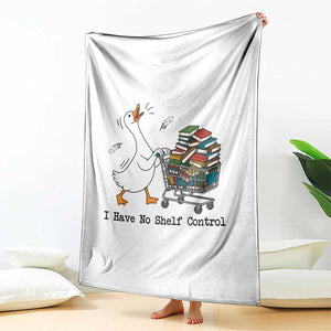 Funny Goose Book Lover Throw Blanket I Have No Shelf Control