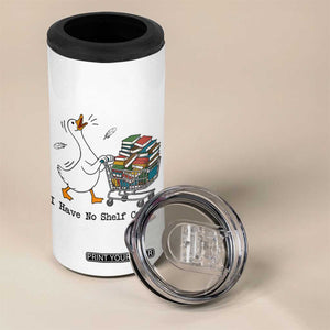 Funny Goose Book Lover 4 in 1 Can Cooler Tumbler I Have No Shelf Control