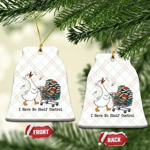 Funny Goose Book Lover Ceramic Ornament I Have No Shelf Control