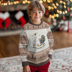 Funny Goose Book Lover Ugly Christmas Sweater I Have No Shelf Control
