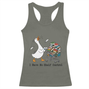 Funny Goose Book Lover Racerback Tank Top I Have No Shelf Control
