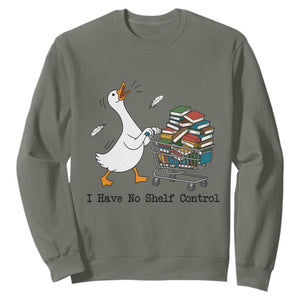 Funny Goose Book Lover Sweatshirt I Have No Shelf Control