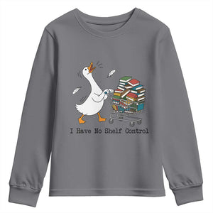 Funny Goose Book Lover Youth Sweatshirt I Have No Shelf Control