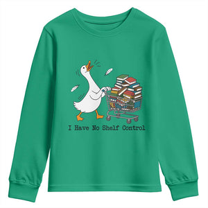Funny Goose Book Lover Youth Sweatshirt I Have No Shelf Control