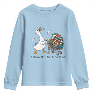 Funny Goose Book Lover Youth Sweatshirt I Have No Shelf Control