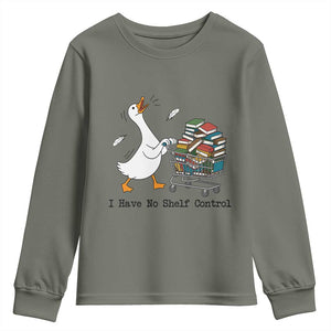 Funny Goose Book Lover Youth Sweatshirt I Have No Shelf Control