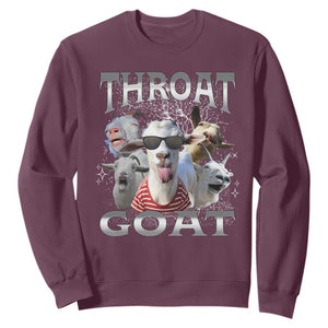 Funny Adult Humor Sweatshirt Throat Goat Meme TS12 Maroon Print Your Wear