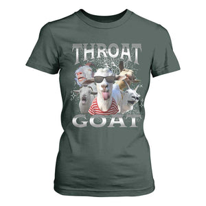 Funny Adult Humor T Shirt For Women Throat Goat Meme TS12 Dark Forest Green Print Your Wear