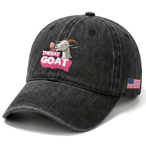Throat Goat Washed Cotton Baseball Cap Sarcastic Adult Humor TS12 Print Your Wear