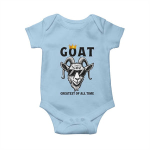 Goat Lover Gift Baby Onesie Funny Motivational Quote Be The G O A T TS12 Light Blue Print Your Wear