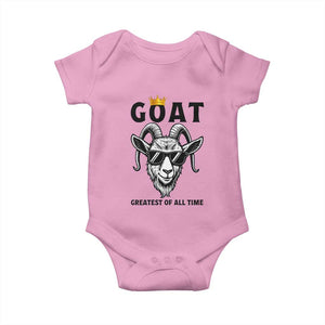 Goat Lover Gift Baby Onesie Funny Motivational Quote Be The G O A T TS12 Light Pink Print Your Wear