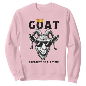 Goat Lover Gift Sweatshirt Funny Motivational Quote Be The G O A T TS12 Light Pink Print Your Wear