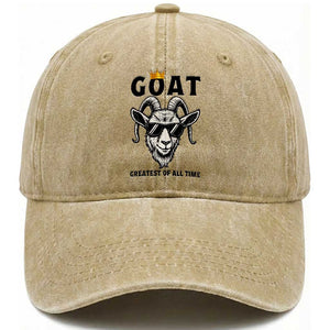 Goat Lover Gift Washed Cotton Baseball Cap Funny Motivational Quote Be The G O A T TS12 Print Your Wear