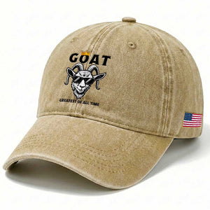 Goat Lover Gift Washed Cotton Baseball Cap Funny Motivational Quote Be The G O A T TS12 Print Your Wear