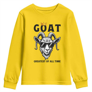 Goat Lover Gift Youth Sweatshirt Funny Motivational Quote Be The G O A T TS12 Daisy Print Your Wear