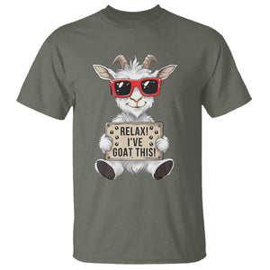 Relax I Have Goat This T Shirt Funny Goat Lover Gift TS12 Military Green Print Your Wear