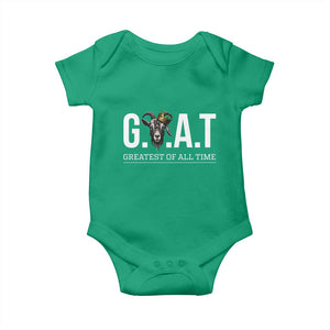 Funny Goat Lover Baby Onesie Motivational Quote Crowned G O A T Style TS12 Irish Green Print Your Wear