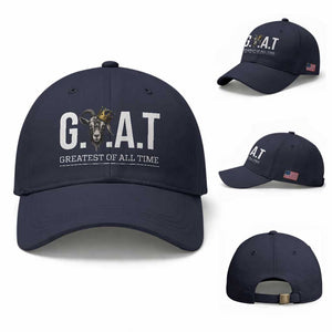 Funny Goat Lover Baseball Cap Motivational Quote Crowned G O A T Style TS12 Baseball Cap Universal Fit Navy Print Your Wear