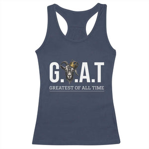 Funny Goat Lover Racerback Tank Top Motivational Quote Crowned G O A T Style TS12 Navy Print Your Wear