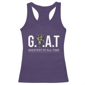 Funny Goat Lover Racerback Tank Top Motivational Quote Crowned G O A T Style TS12 Purple Print Your Wear