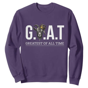 Funny Goat Lover Sweatshirt Motivational Quote Crowned G O A T Style TS12 Purple Print Your Wear