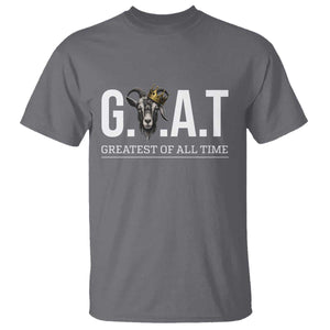 Funny Goat Lover T Shirt Motivational Quote Crowned G O A T Style TS12 Charcoal Print Your Wear