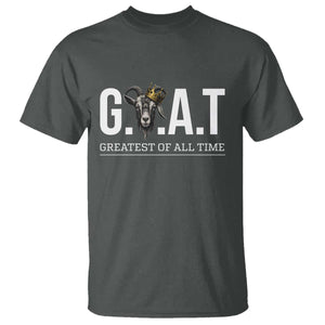 Funny Goat Lover T Shirt Motivational Quote Crowned G O A T Style TS12 Dark Heather Print Your Wear