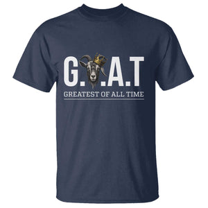 Funny Goat Lover T Shirt Motivational Quote Crowned G O A T Style TS12 Navy Print Your Wear
