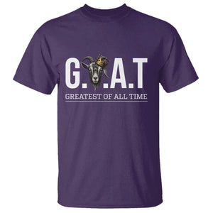 Funny Goat Lover T Shirt Motivational Quote Crowned G O A T Style TS12 Purple Print Your Wear