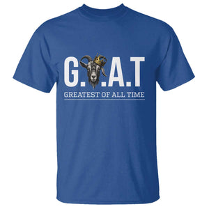 Funny Goat Lover T Shirt Motivational Quote Crowned G O A T Style TS12 Royal Blue Print Your Wear