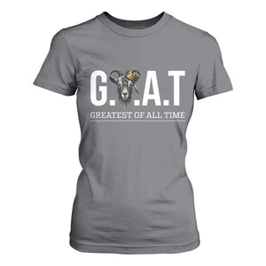 Funny Goat Lover T Shirt For Women Motivational Quote Crowned G O A T Style TS12 Charcoal Print Your Wear