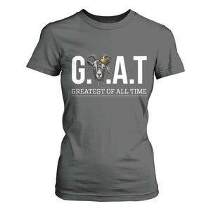 Funny Goat Lover T Shirt For Women Motivational Quote Crowned G O A T Style TS12 Dark Heather Print Your Wear