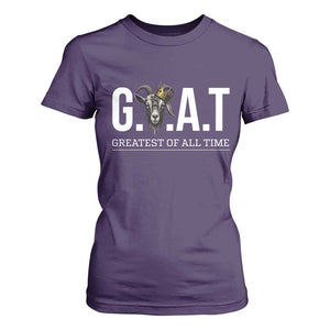 Funny Goat Lover T Shirt For Women Motivational Quote Crowned G O A T Style TS12 Purple Print Your Wear