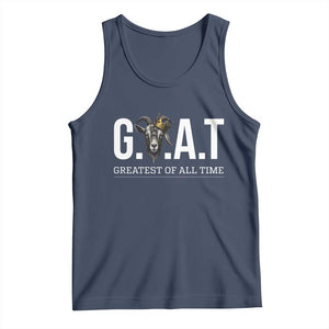 Funny Goat Lover Tank Top Motivational Quote Crowned G O A T Style TS12 Navy Print Your Wear