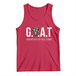 Funny Goat Lover Tank Top Motivational Quote Crowned G O A T Style TS12 Red Print Your Wear