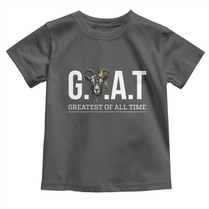 Funny Goat Lover Toddler T Shirt Motivational Quote Crowned G O A T Style TS12 Dark Heather Print Your Wear