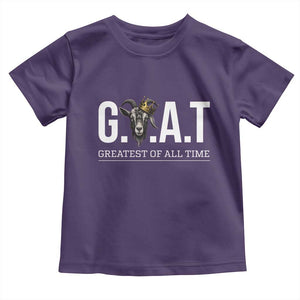 Funny Goat Lover Toddler T Shirt Motivational Quote Crowned G O A T Style TS12 Purple Print Your Wear