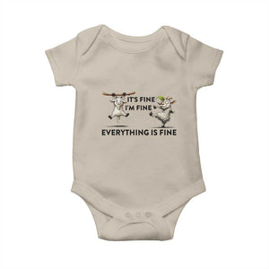 It Is Fine I Am Fine Everything Is Fine Baby Onesie Funny Goat Lover Gift TS12 Sand Print Your Wear