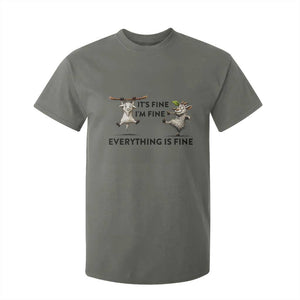 It Is Fine I Am Fine Everything Is Fine T Shirt For Kid Funny Goat Lover Gift TS12 Military Green Print Your Wear